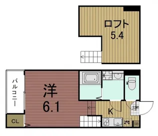 アンソレイエ椥辻【1階】の間取り