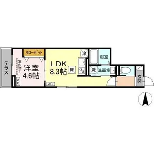 セレスティア谷在家II【2階】の間取り
