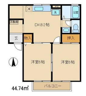 リップルハイムII【1階】の間取り