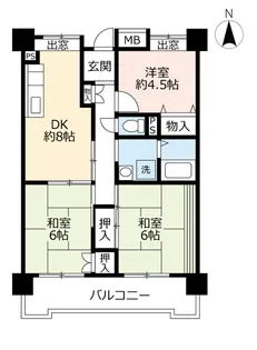 URアーバンラフレ白壁【2階】の間取り