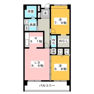 アークステージII【6階】の間取り