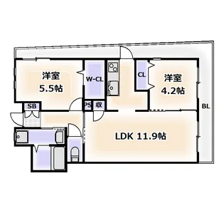 ベルデパティオ【1階】の間取り