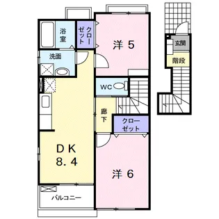 ヒラソール【2階】の間取り