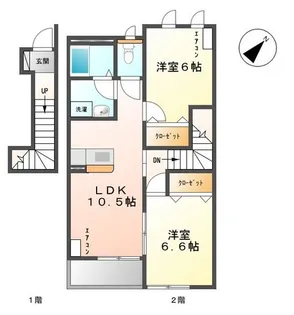 プラッツ・ステージI【2階】の間取り