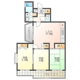 ヴァンベール【1階】の間取り