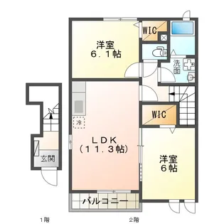 フォーリーフII【2階】の間取り