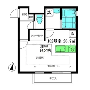カーサ多摩川【1階】の間取り