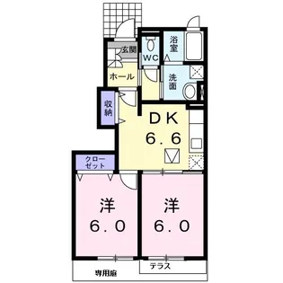 ル・ヴェルジュB【1階】の間取り