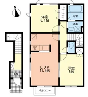 ドゥープラース【2階】の間取り