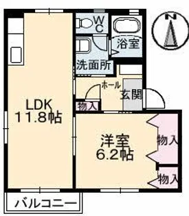 ラ・パルテール旭川 八番館【2階】の間取り