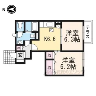 メリーディエース【1階】の間取り