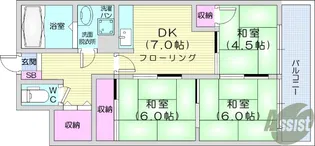 S・コーポラス幸町【5階】の間取り