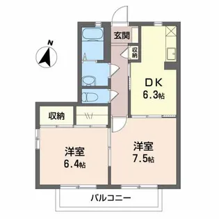 バリュージュ野沢A【2階】の間取り