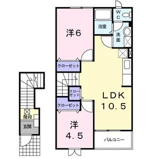 ソレイユI【2階】の間取り