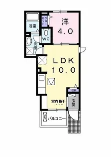 ローズ・ブローテB【1階】の間取り