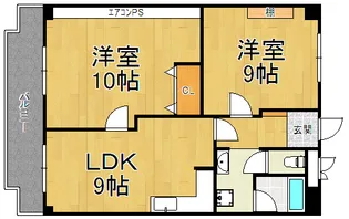 西宮ニューコーポ【7階】の間取り