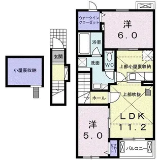 サニー サイド ステイツ【2階】の間取り