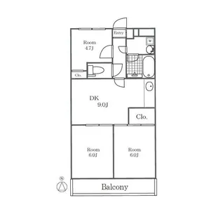 リバーサイド多摩【3階】の間取り