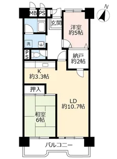URポートアイランド【6階】の間取り