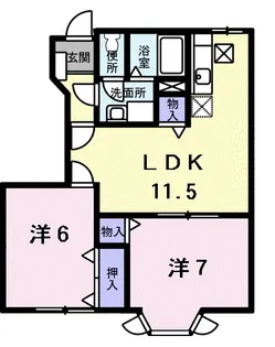 エンゼルヒルズ B棟【1階】の間取り