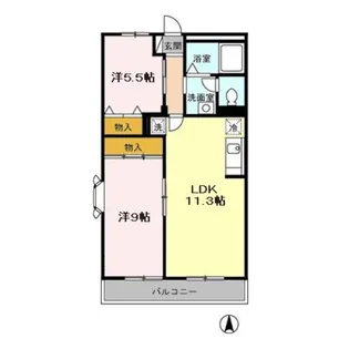 グリーンパール A【2階】の間取り