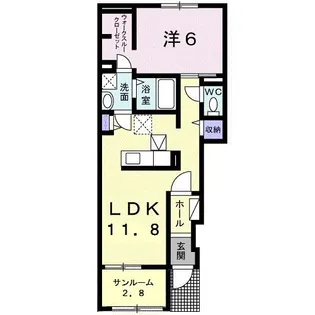 アンジュII【1階】の間取り