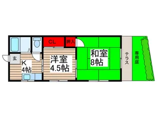 サンハイツ笠倉【1階】の間取り