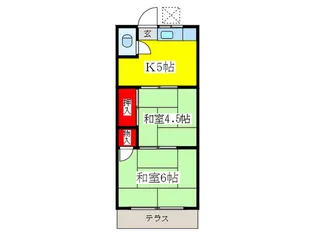 第二田中荘【1階】の間取り