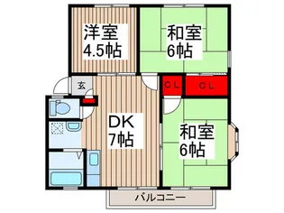 KハイツB【2階】の間取り