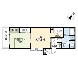 URエルハイツ末広【1階】の間取り