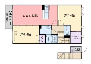 シャーメゾン波多江駅南 A棟【2階】の間取り