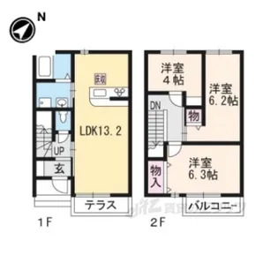 メゾンドロジェB棟【1階】の間取り