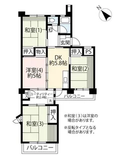 UR神代【3階】の間取り