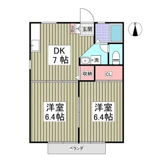 サンハイツおおるり【2階】の間取り