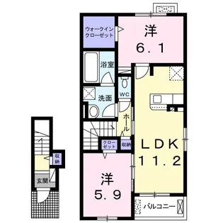 キュート ナイン【2階】の間取り