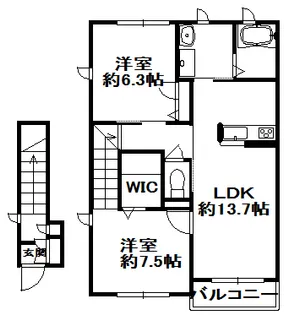 シャーメゾンすずかけ台C棟【2階】の間取り