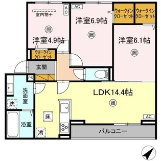 ボナール山の手 III【1階】の間取り