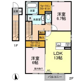 グランド ソレイユ D棟【2階】の間取り