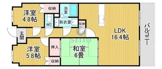 プロムナード豊中【3階】の間取り