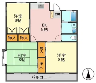 ヴィラ東城I【2階】の間取り