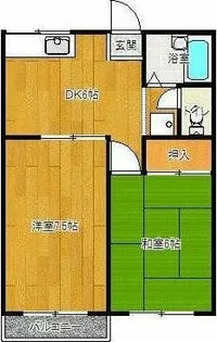 フラワーハイツ1【2階】の間取り