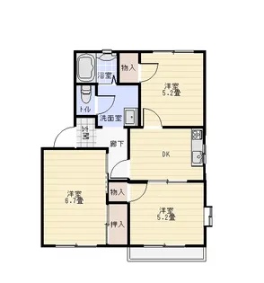 ラ・プレーヌB棟【2階】の間取り