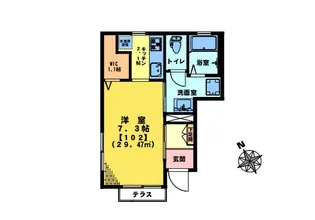 カーサ・アベリア【1階】の間取り