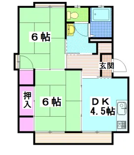 グリーンコーポ内田 B【1階】の間取り