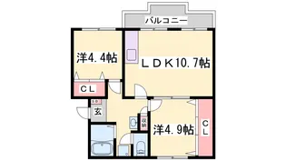 ロイヤルマンション1号棟【3階】の間取り