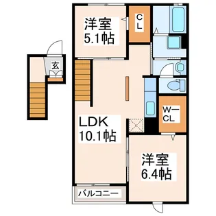 サニーウェル長嶺【4階】の間取り