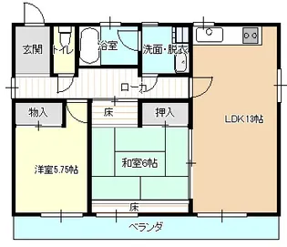 クレスト【3階】の間取り