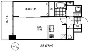 プレサンス兵庫ヴィアーレ【5階】の間取り
