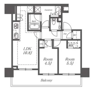 プラウドタワー久屋大通公園南【6階】の間取り