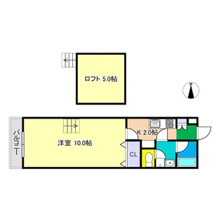 カーサ南万々【2階】の間取り